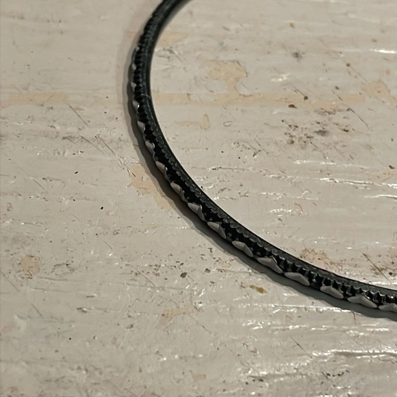 8” mixed metal silver tone w/raised embellishments stackable bangle bracelet - Picture 8 of 10